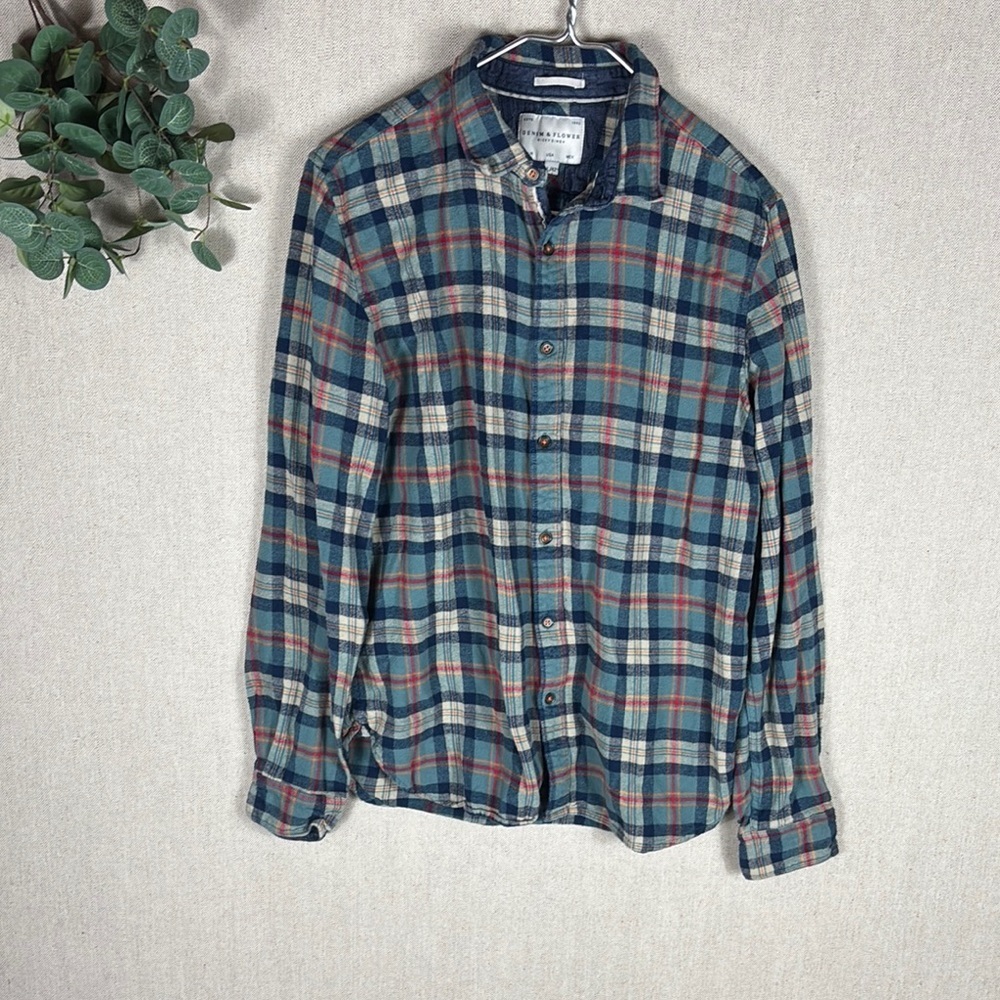 Denim & Flower > Plaid Button Down Shirt Large/42